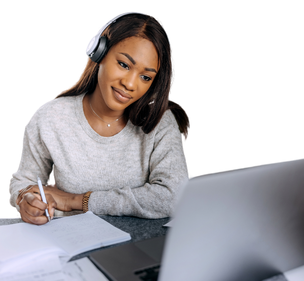 A girl learning about tech and coding