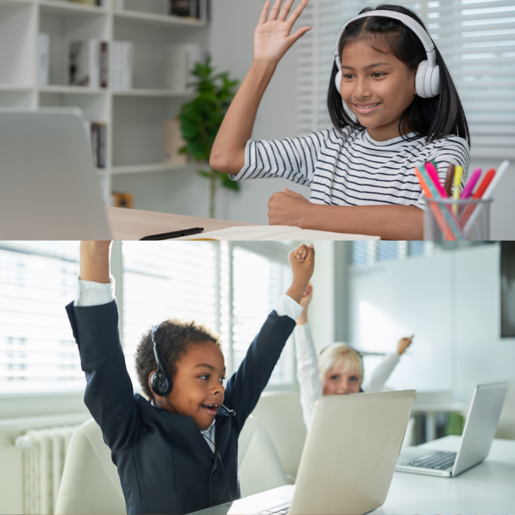 Children coding and happy about it